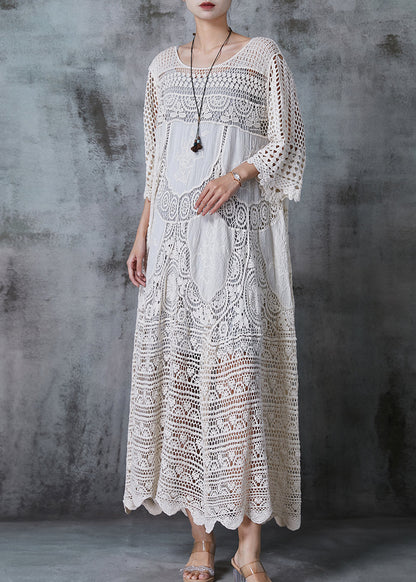 Aurora - Abito Lungo Bianco Oversize Elegante Estivo