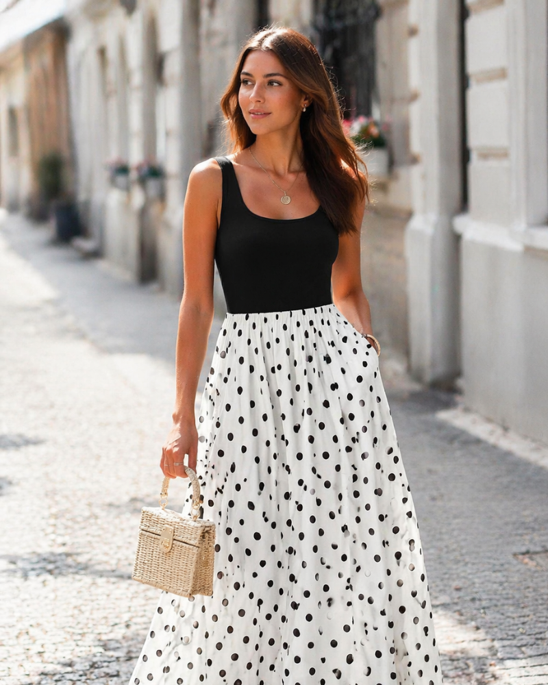 Belinda – Vestito Maxi In Stile Bohemien Senza Maniche Con Tasche