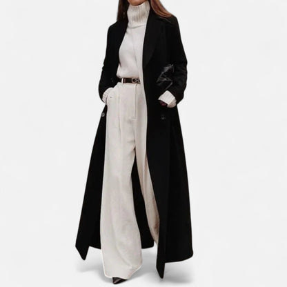 Katia – Cappotto Lungo Maxi Nero Donna Elegante