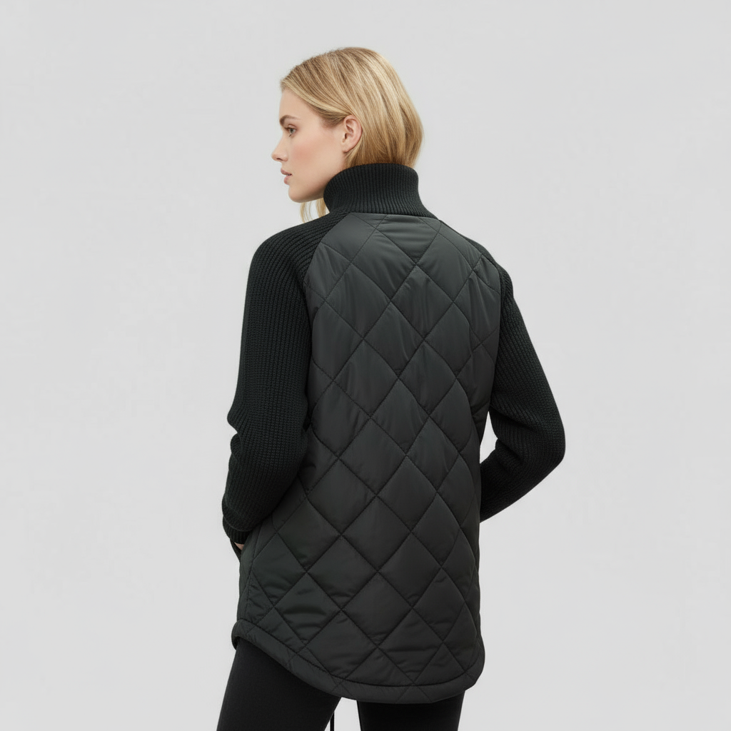 Alessandra - Giacca Trapuntata Donna con Maniche in Maglia