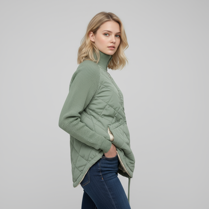 Alessandra - Giacca Trapuntata Donna con Maniche in Maglia