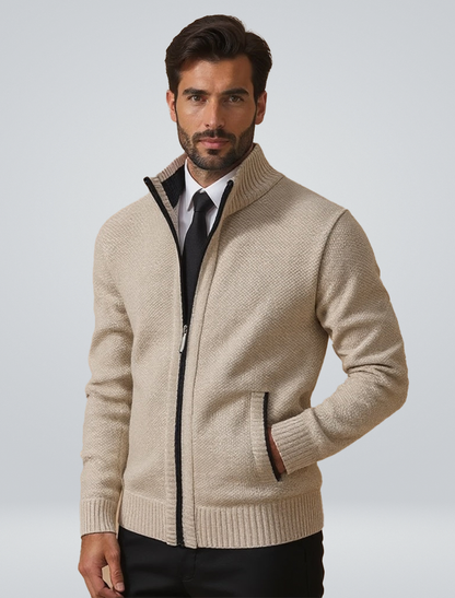 Dino - Cardigan Uomo Con Zip Stile Moderno