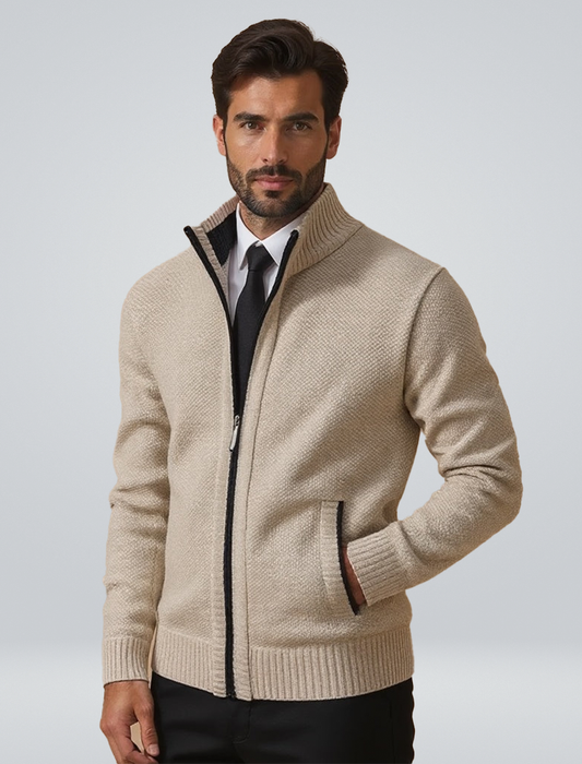 Dino - Cardigan Uomo Con Zip Stile Moderno