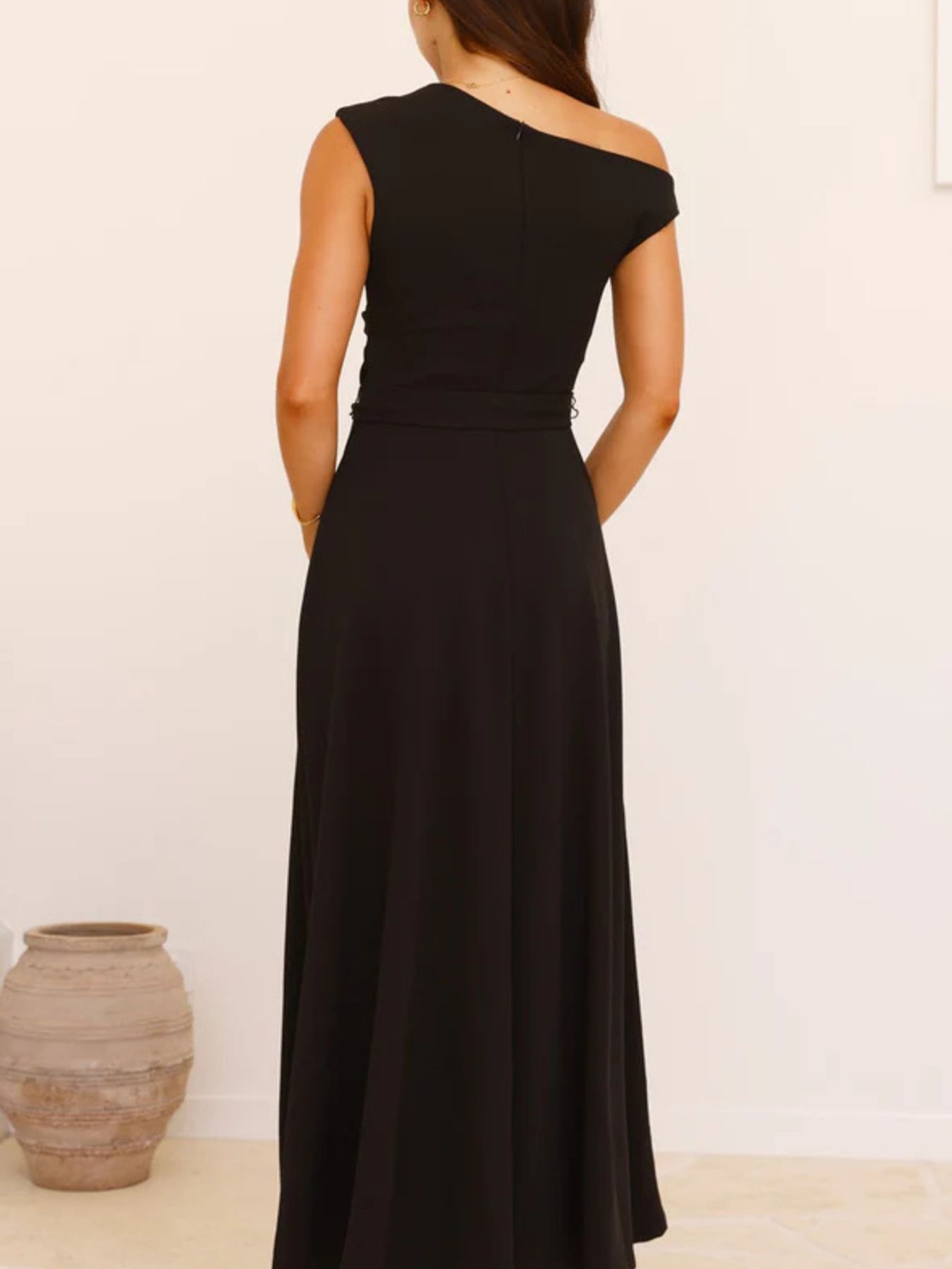 Mariangela - Maxi Dress Monospalla Laccio Vita Donna Elegante