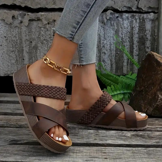 Olga – Sandali Platform Intrecciati Stile Estivo Casual