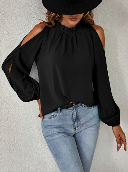 Miriam - Blusa Collo Volant Spalle Scoperte Donna Elegante