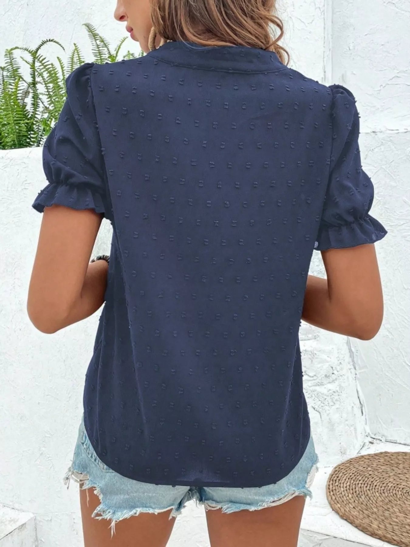Klea - Blusa Donna Maniche Sbuffo Ricamo Floreale Elegante