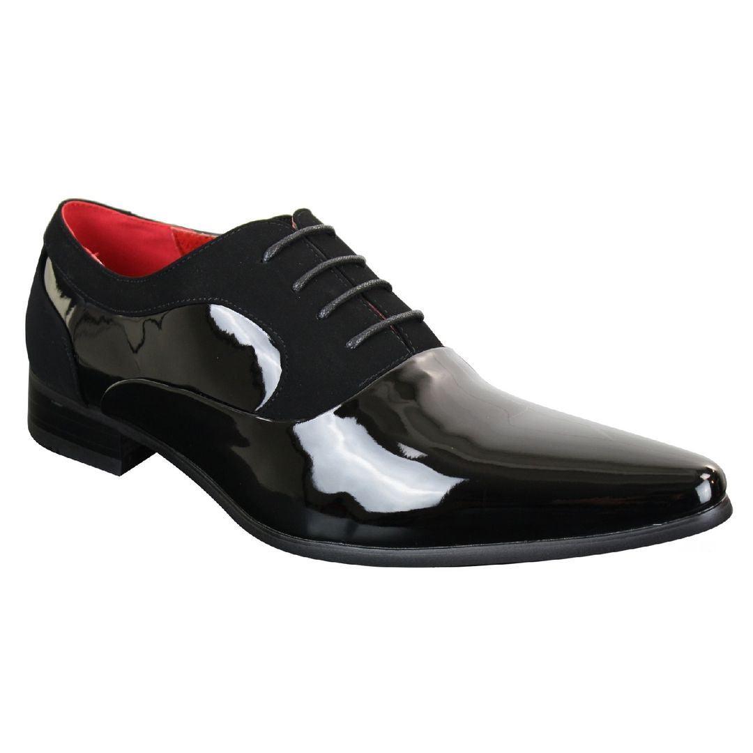 Marcello – Scarpe Uomo Vernice e Camoscio Lucido con Lacci Design Italiano