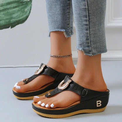 Miranda – Sandali con Zeppa in Pelle Stile Fresco