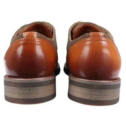 Michele – Oxford Uomo in Pelle Premium con Dettaglio Tweed