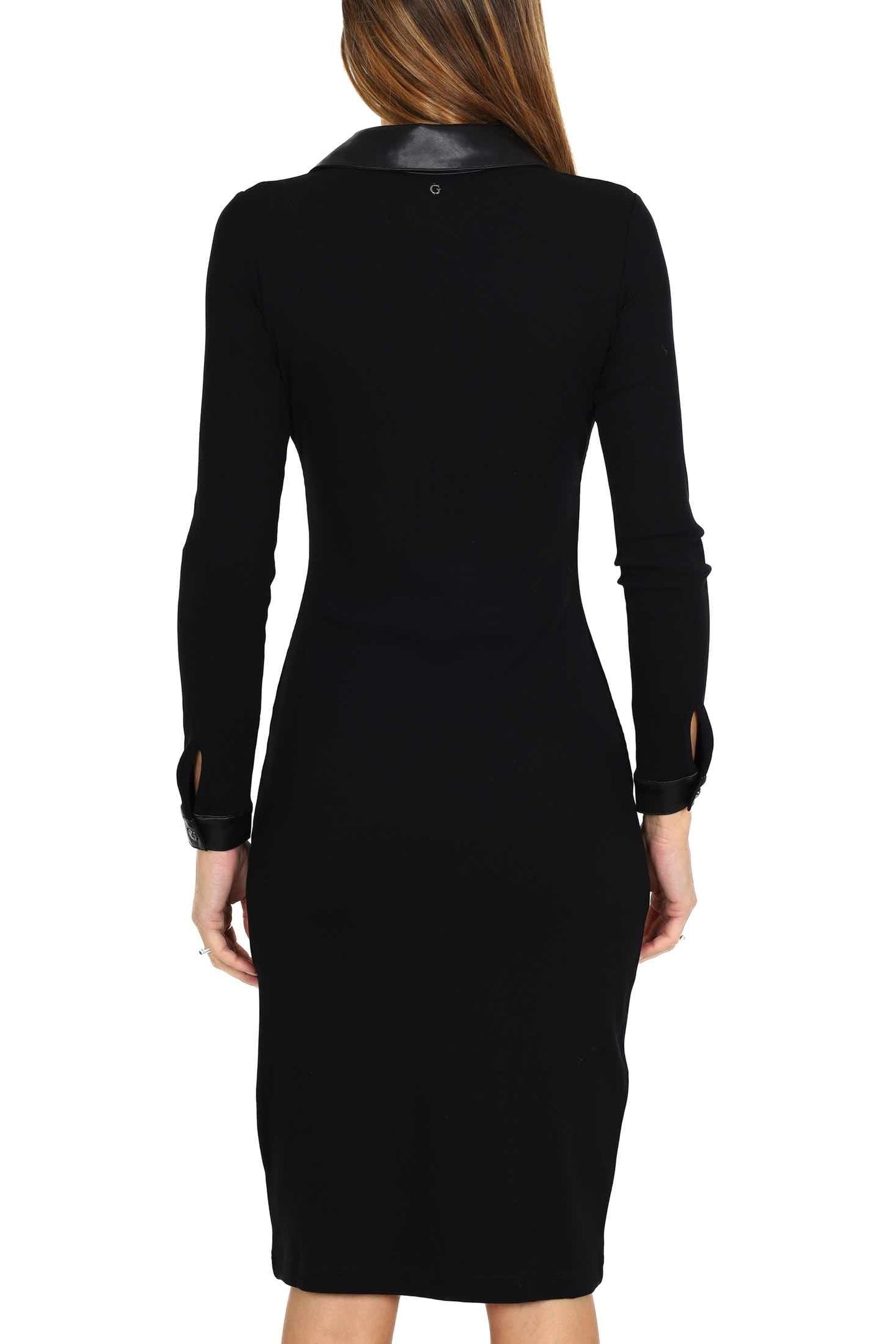 Kendall - Abito Longuette Donna Nero Collo Camicia