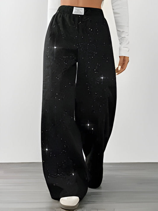Felicita – Pantaloni Casual Con Fantasia Galassia E Gamba Larga