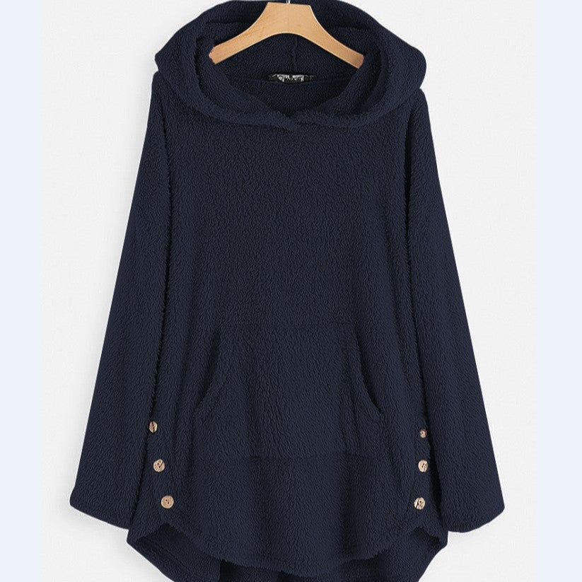 Frida - Maglione in Peluche con Cappuccio Morbido