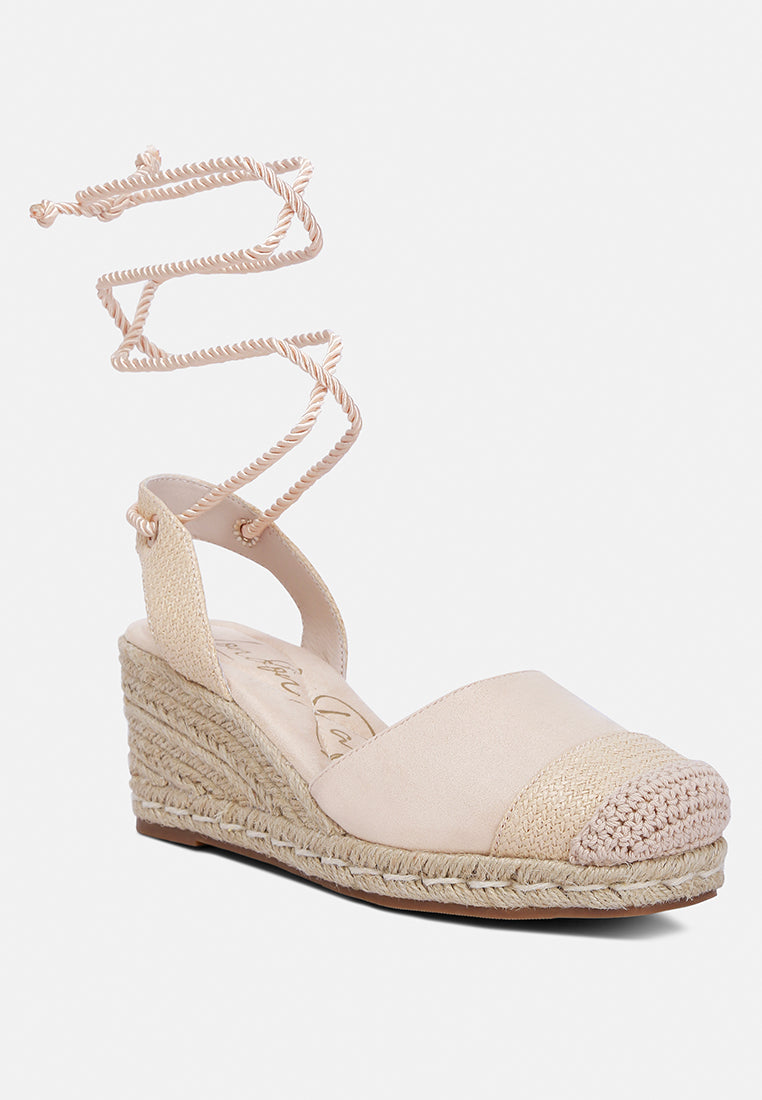 Agata - Aiden Lace-Up Crochet Espadrilles