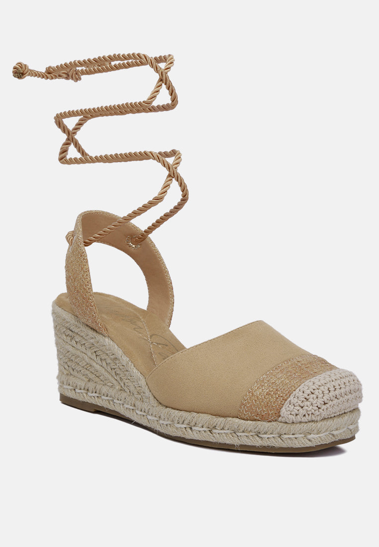 Agata - Aiden Lace-Up Crochet Espadrilles