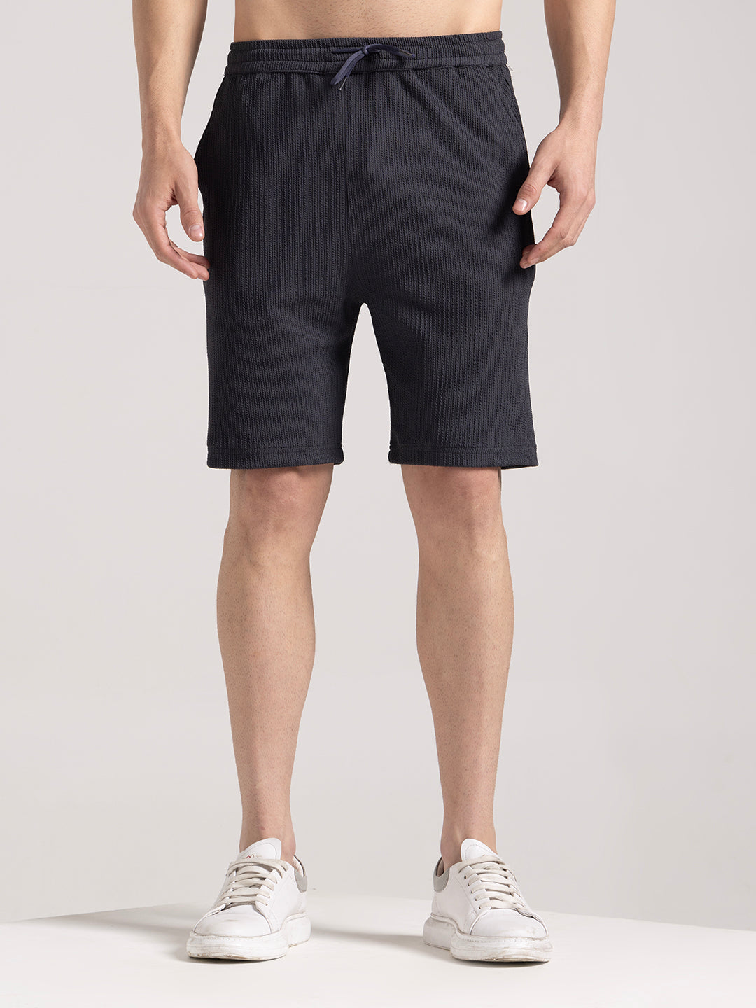 Damiano - Pantaloncini Ancora Nero Strutturati Uomo