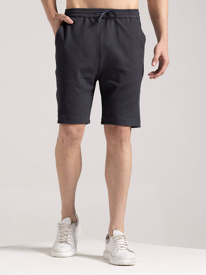 Damiano - Pantaloncini Ancora Nero Strutturati Uomo