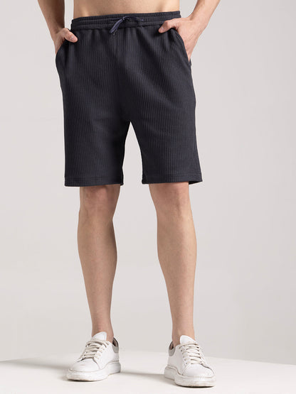 Damiano - Pantaloncini Ancora Nero Strutturati Uomo