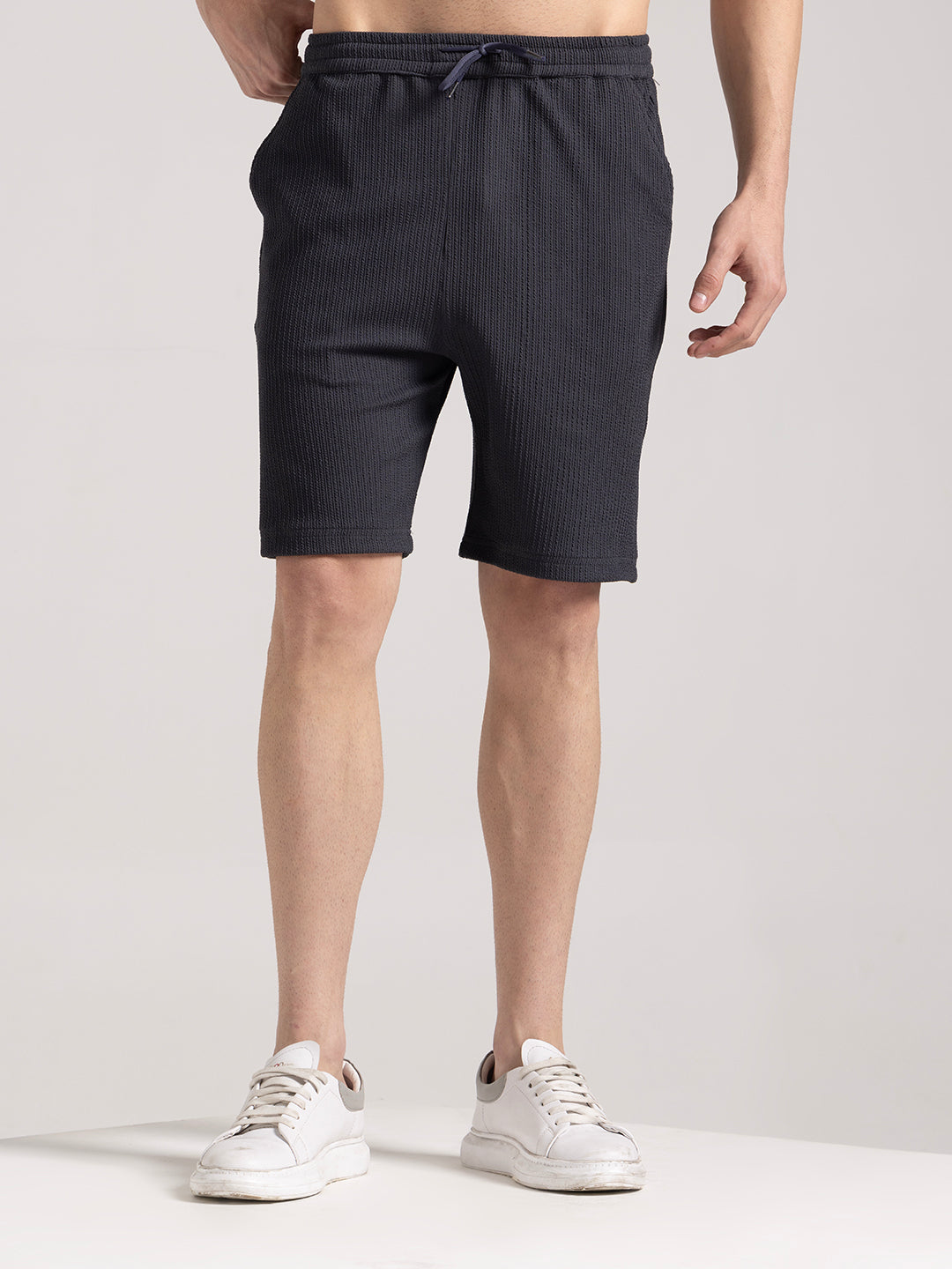 Damiano - Pantaloncini Ancora Nero Strutturati Uomo
