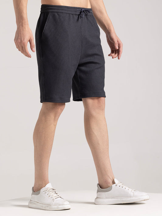 Damiano - Pantaloncini Ancora Nero Strutturati Uomo