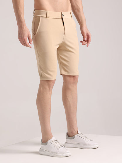 Dario - Pantaloncini Chino Crema Elasticizzati Uomo