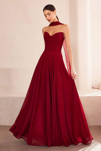 Marlita – Abito A-Line Senza Spalline con Allacciatura sul Retro in Pizzo