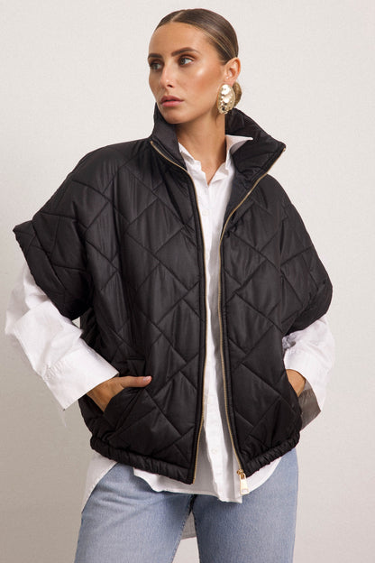 Adrianna - Maglia Collo Alto Manica Corta Elegante