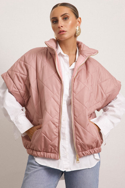 Adrianna - Maglia Collo Alto Manica Corta Elegante