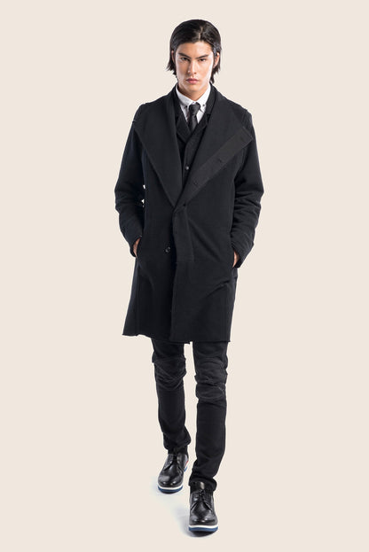 Lucio - Cardigan Asimmetrico Uomo Nero Stile