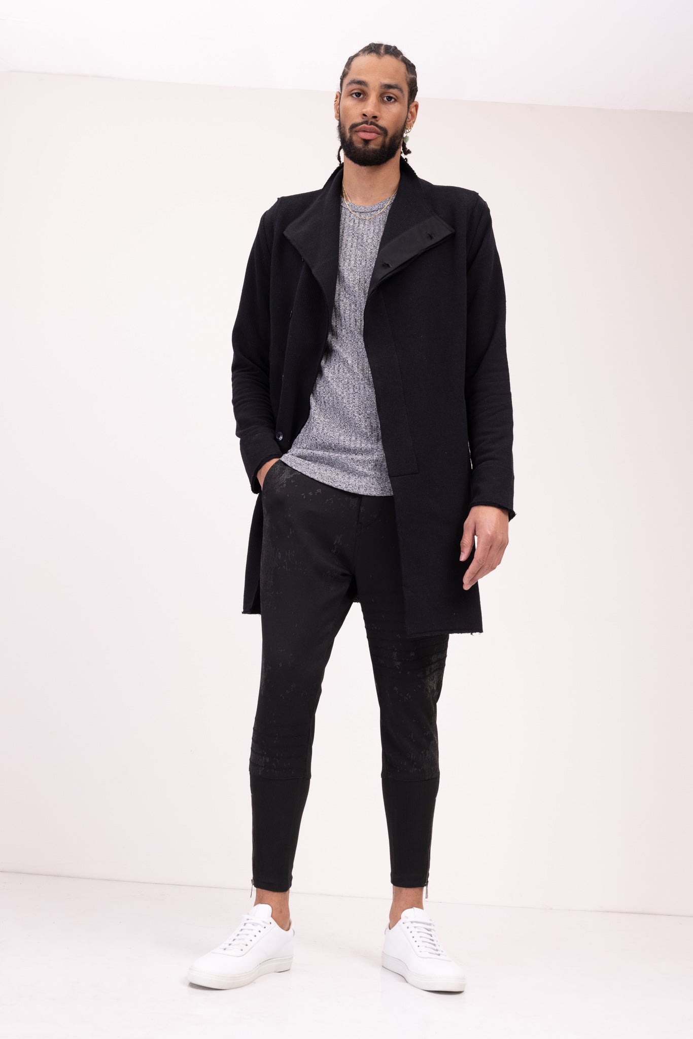 Lucio - Cardigan Asimmetrico Uomo Nero Stile