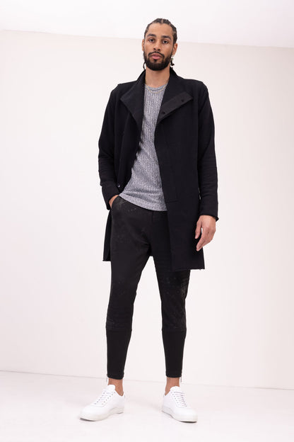 Lucio - Cardigan Asimmetrico Uomo Nero Stile