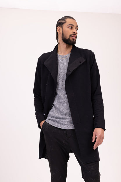 Lucio - Cardigan Asimmetrico Uomo Nero Stile