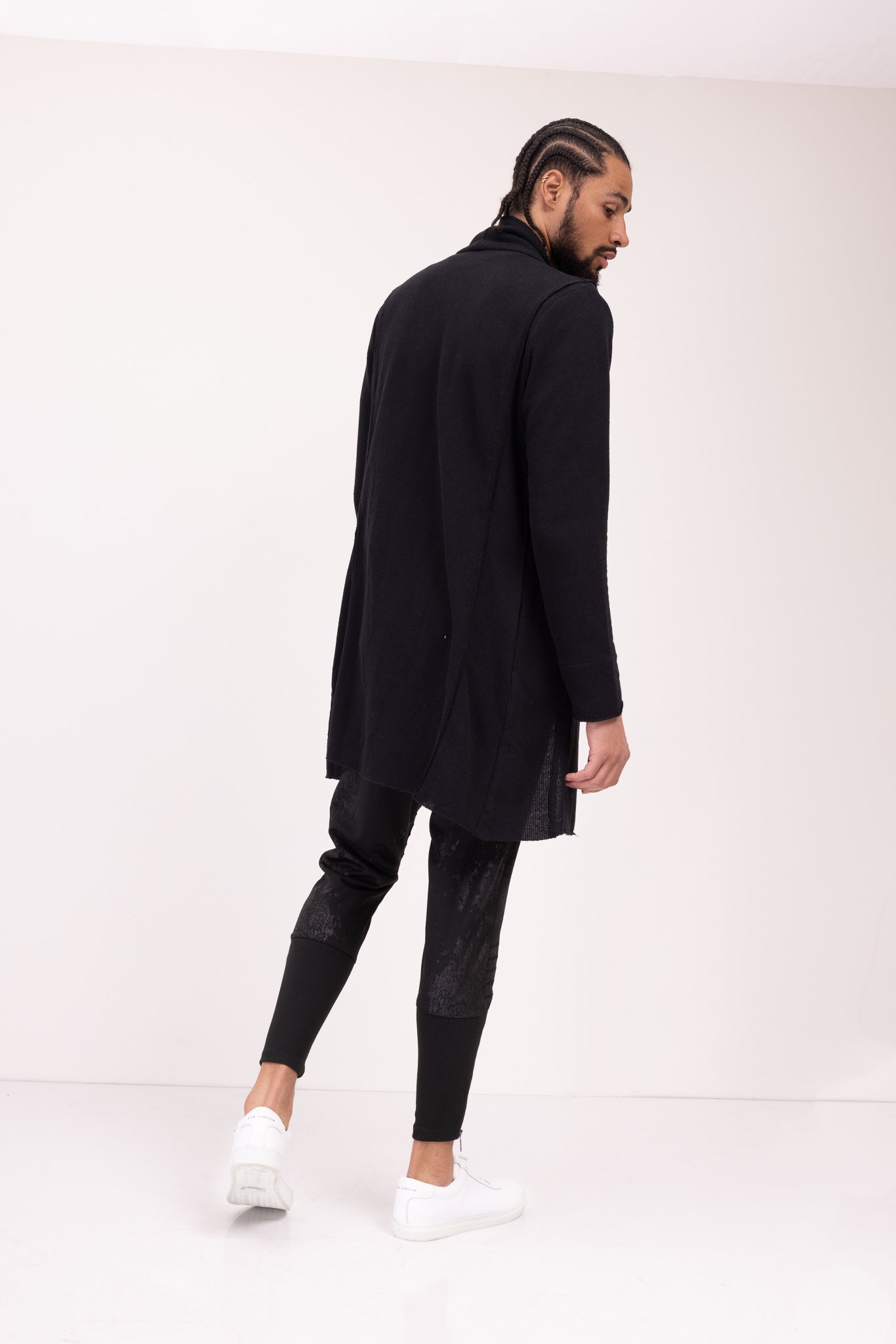 Lucio - Cardigan Asimmetrico Uomo Nero Stile