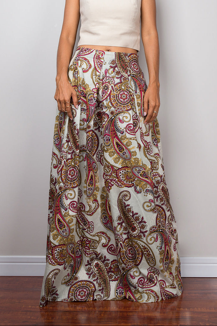 Marmisia – Gonna Maxi Boho con Stampa Paisley Estiva