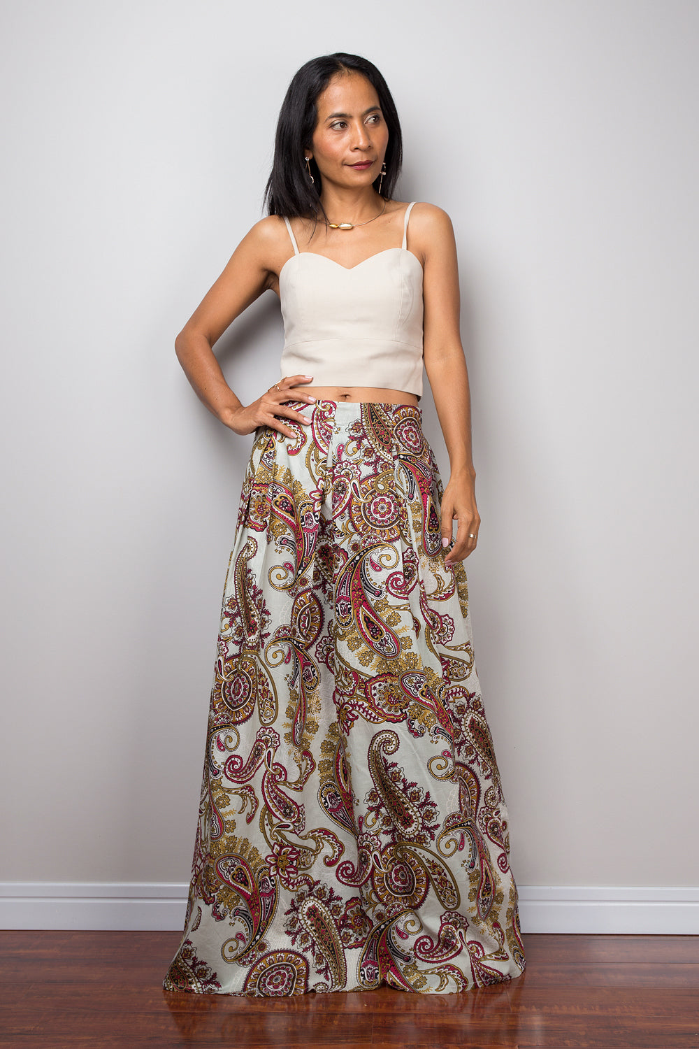 Marmisia – Gonna Maxi Boho con Stampa Paisley Estiva