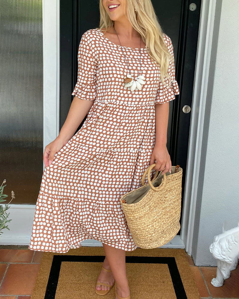 Beatrice – Abito Midi da Donna con Scollo Rotondo e Taglio Comodo