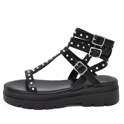 Sandra – Infradito stivaletti donna platform borchie estivi