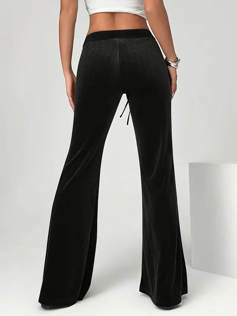 Licia - Pantaloni Donna Svasati in Velluto Elegante