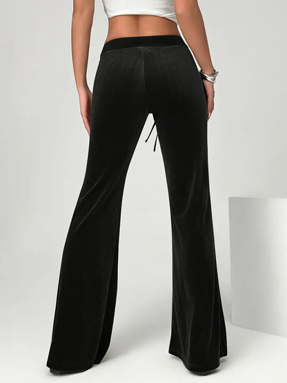 Licia - Pantaloni Donna Svasati in Velluto Elegante