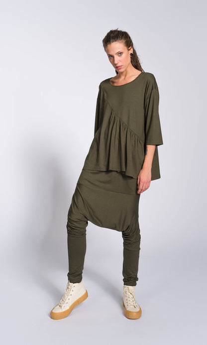 Quinara - Blusa Ampia Donna Arricciatura Frontale Moderna