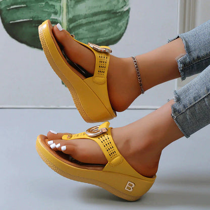 Miranda – Sandali con Zeppa in Pelle Stile Fresco