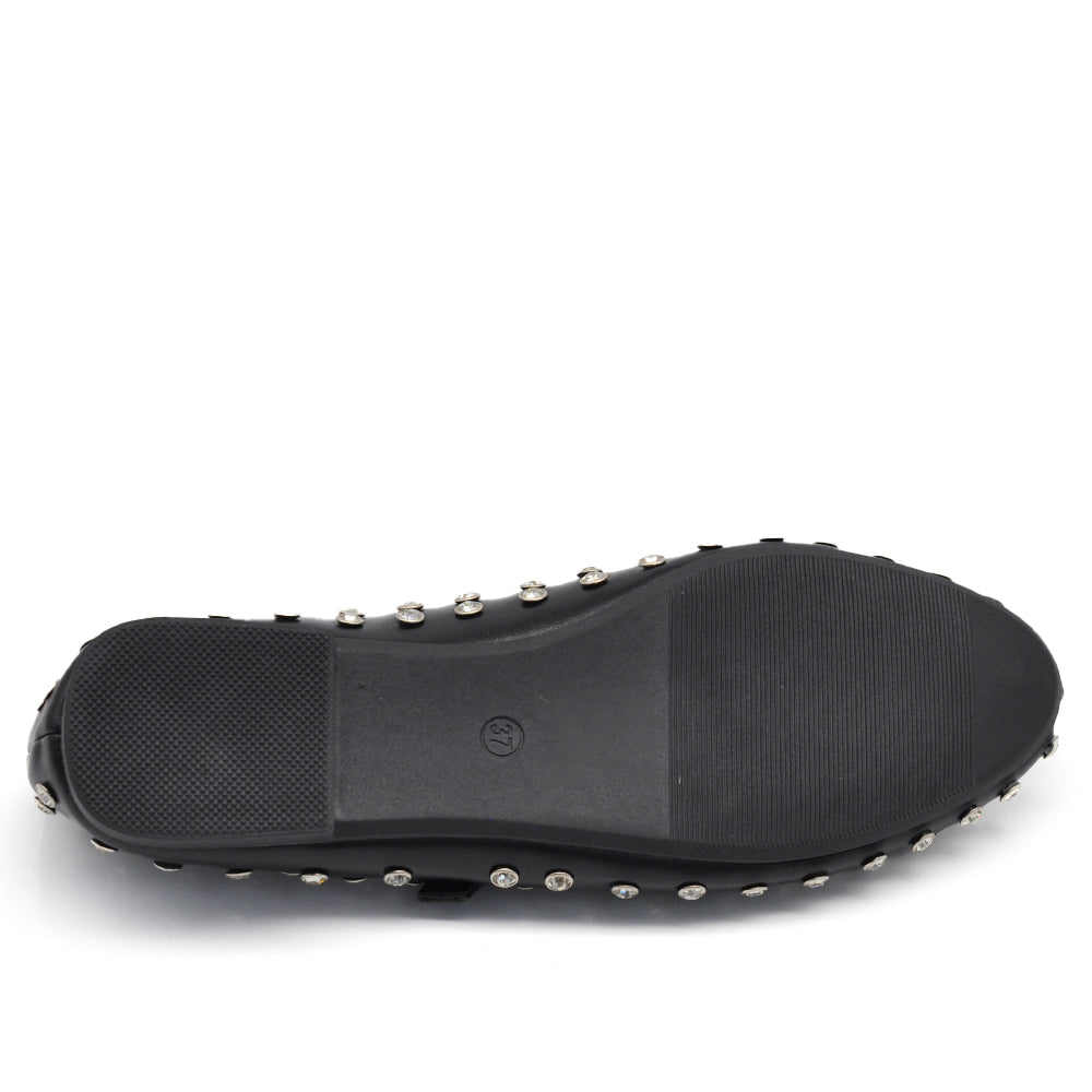 Tiziana – Sandali ballerine donna borchie strass cinturino