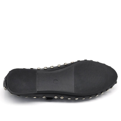 Tiziana – Sandali ballerine donna borchie strass cinturino