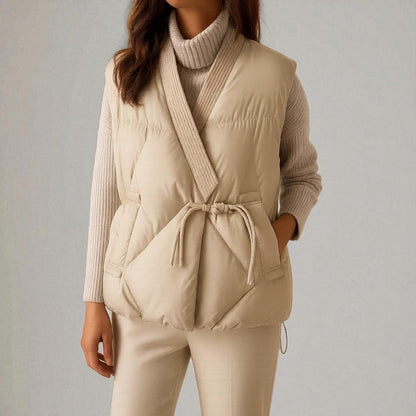Fiammetta - Gilet Trapuntato Donna Autunnale con Cintura