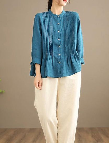 Teodora - Tunica Camicia Donna Bianca Ramie Naturale Moderna