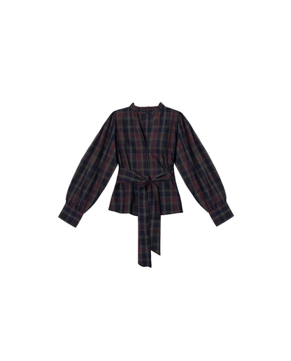 Consolata - Blusa Elegante a Quadri Tartan Fantasia Classica