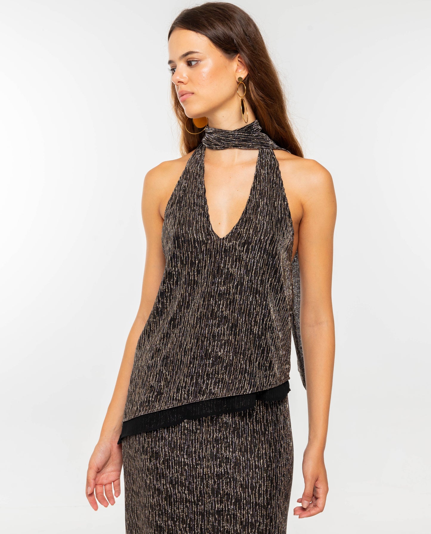 Claudia - Blusa Casual Elegante Argento da Donna