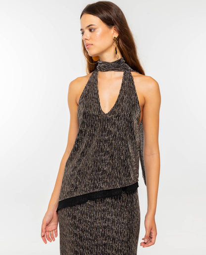 Claudia - Blusa Casual Elegante Argento da Donna