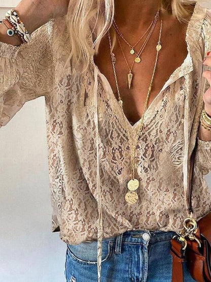 Karla – Camicetta In Stile Bohémien Con Scollo A V E Linee Fluide