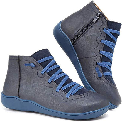 Savina - Stivali stringati vintage da donna